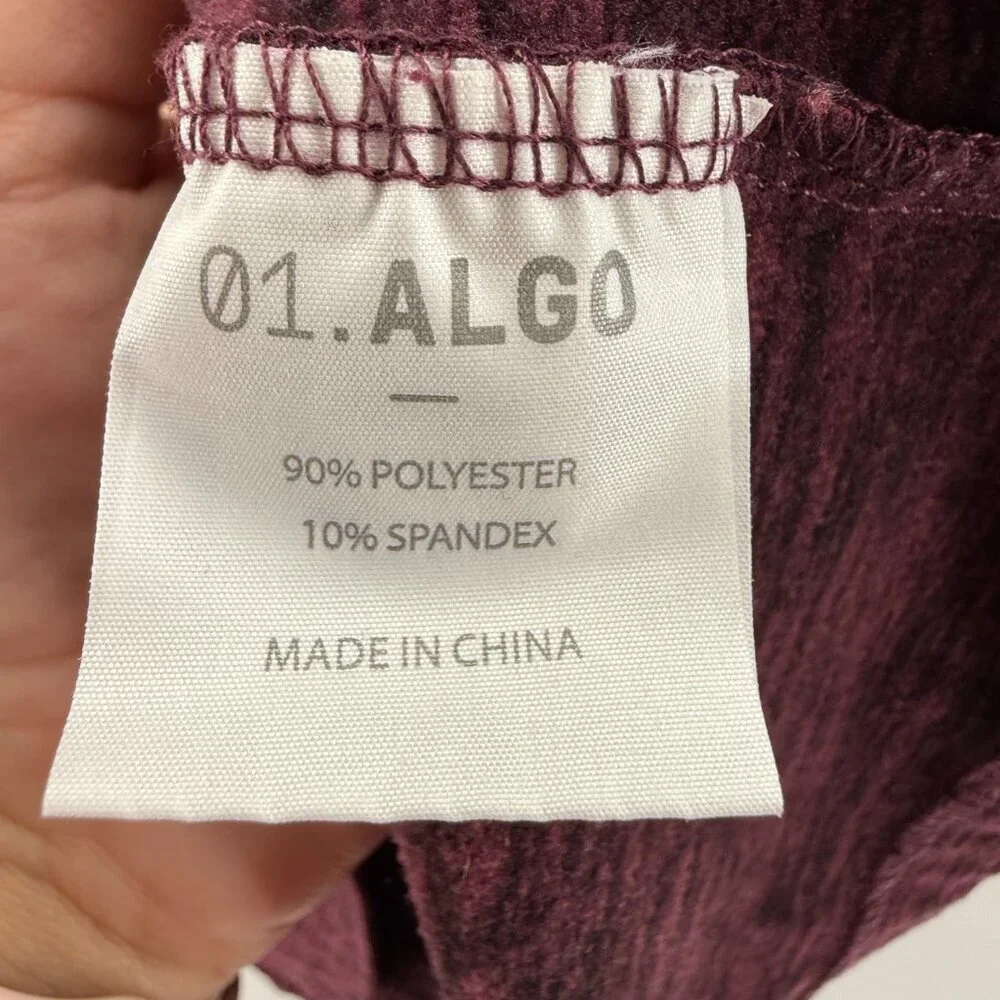 01.Algo‎ Quarter Zip Pullover Mens XXL Burgundy Heathered Performance Stretch